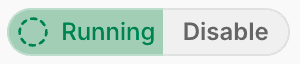The running status indicator for a connected Reactbot plugin