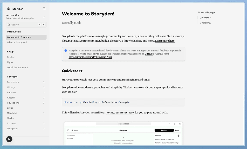 The new documentation site