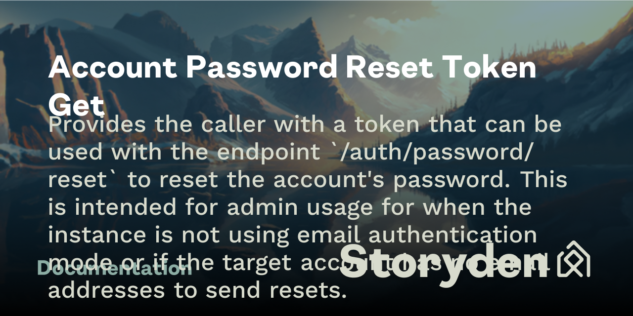Account Password Reset Token Get