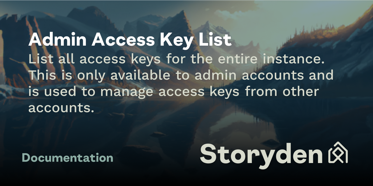 Admin Access Key List