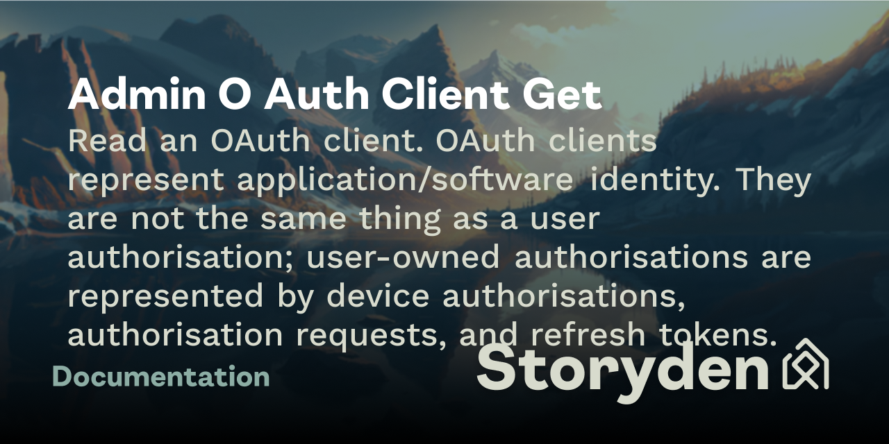 Admin O Auth Client Get