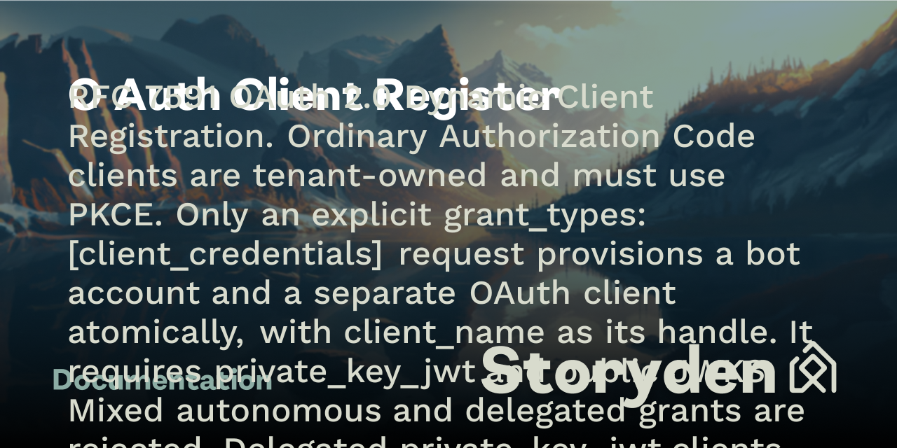 O Auth Client Register