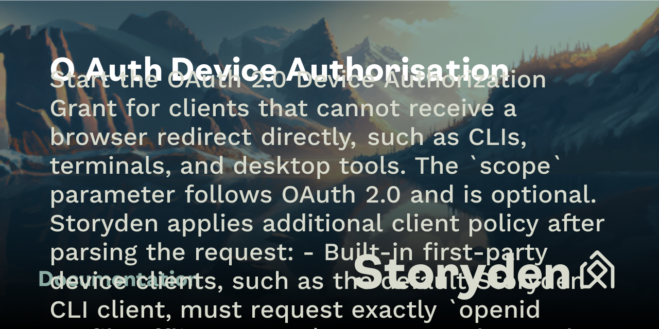 O Auth Device Authorisation