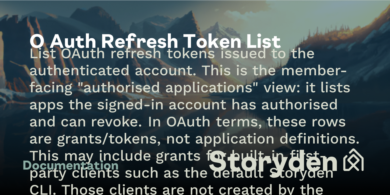 O Auth Refresh Token List