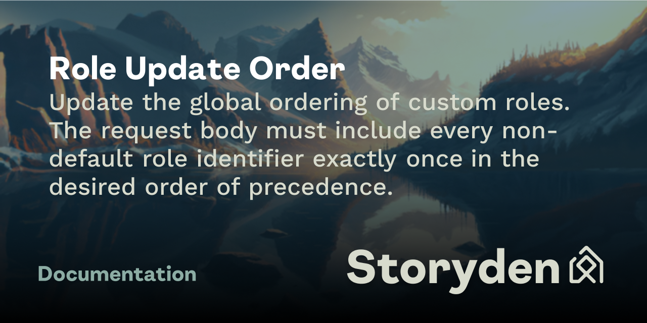 Live Roles Update Role Update Order